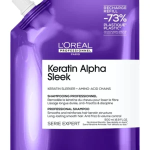 Shampoo Anti-frizz Keratin Alpha Sleek Recarga 500ml.